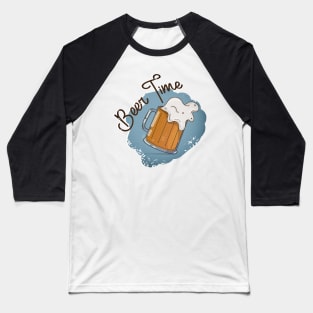 Beer Time Print Baseball T-Shirt